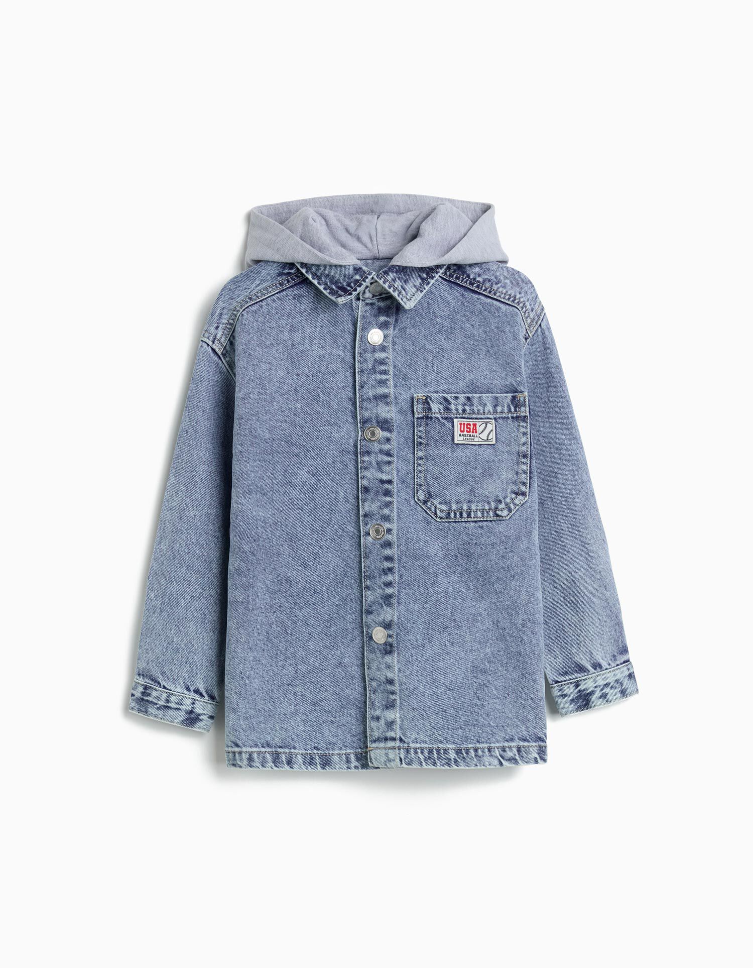 Comprar Online Sobrecamisa de Ganga com Capuz, Menino, Azul Claro