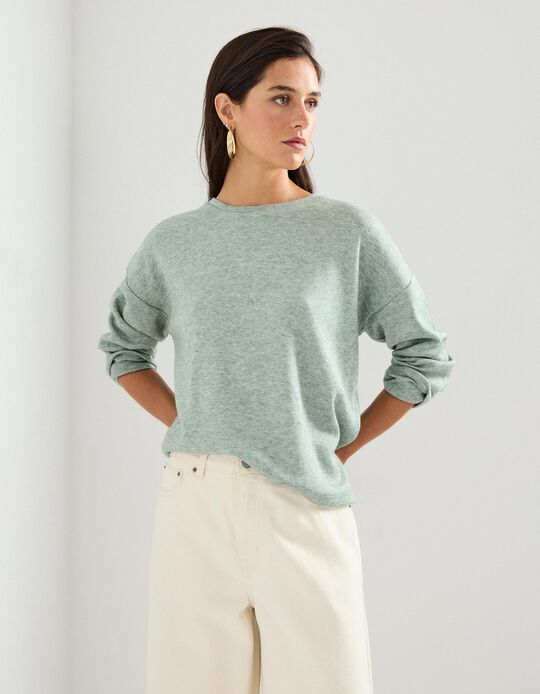 Comprar Online T-shirt de Manga Comprida, Mulher, Verde Escuro