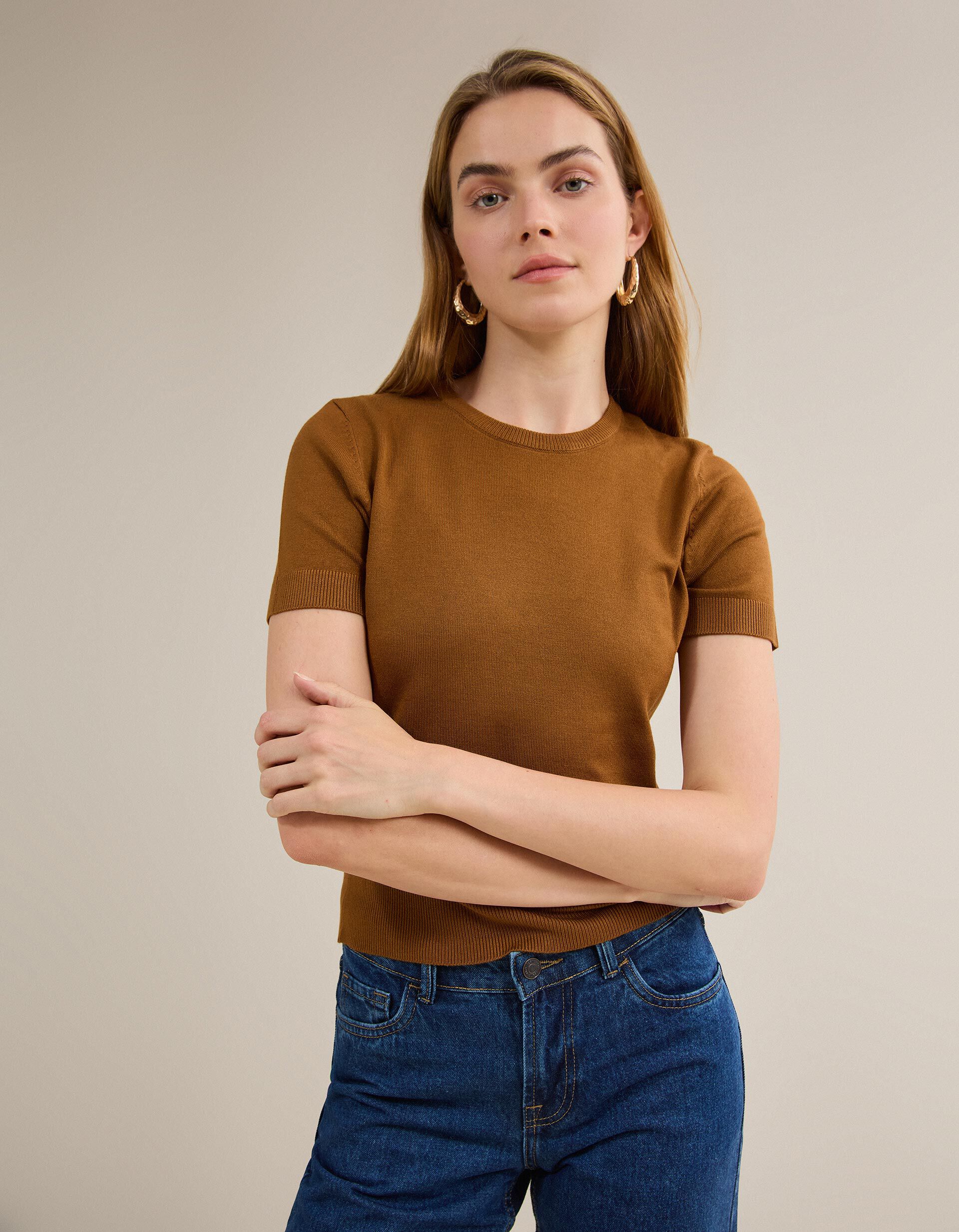 Comprar Online Camisola de Malha, Mulher, Castanho Claro