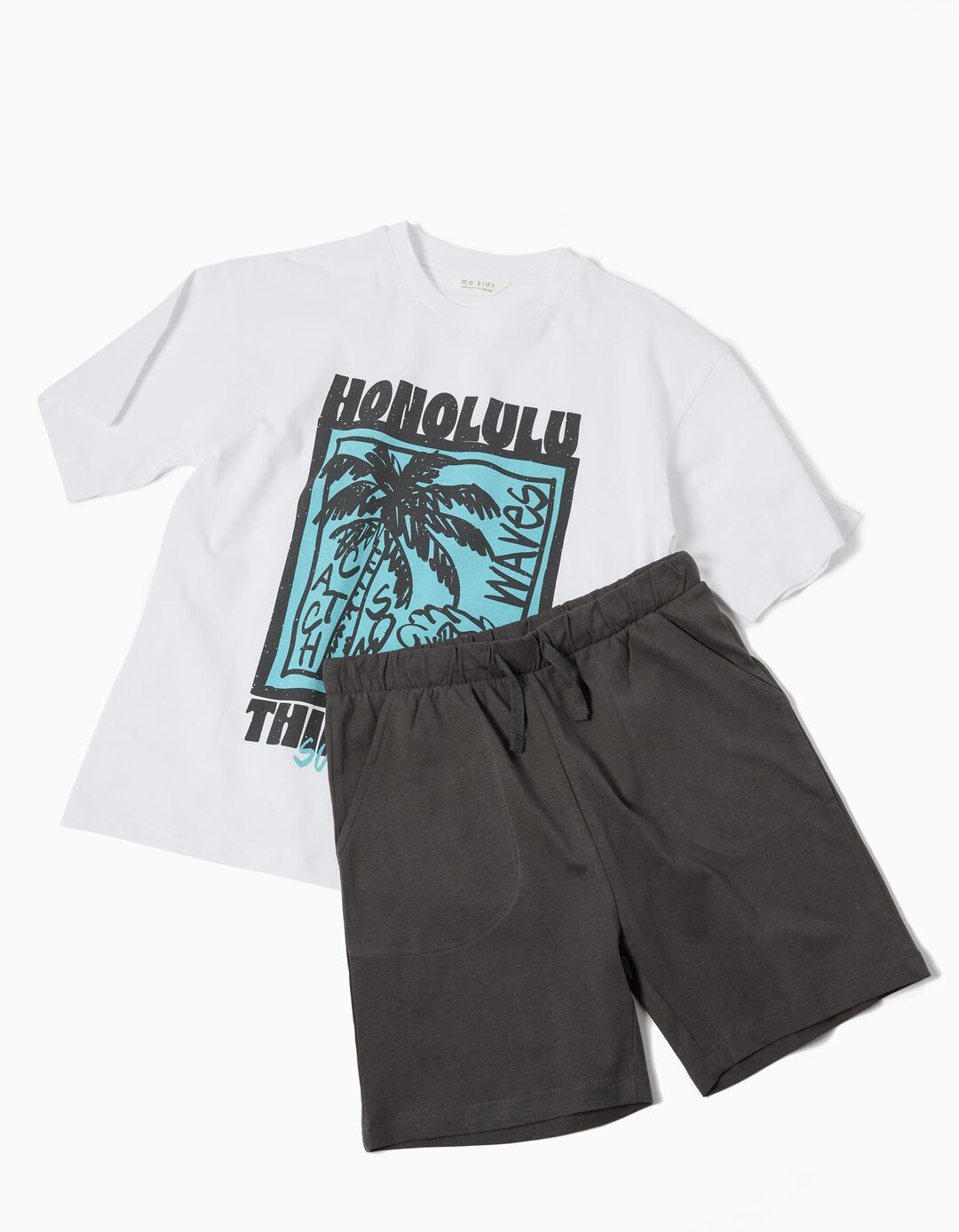 Conjunto T-Shirt e Calções, Menino, Branco