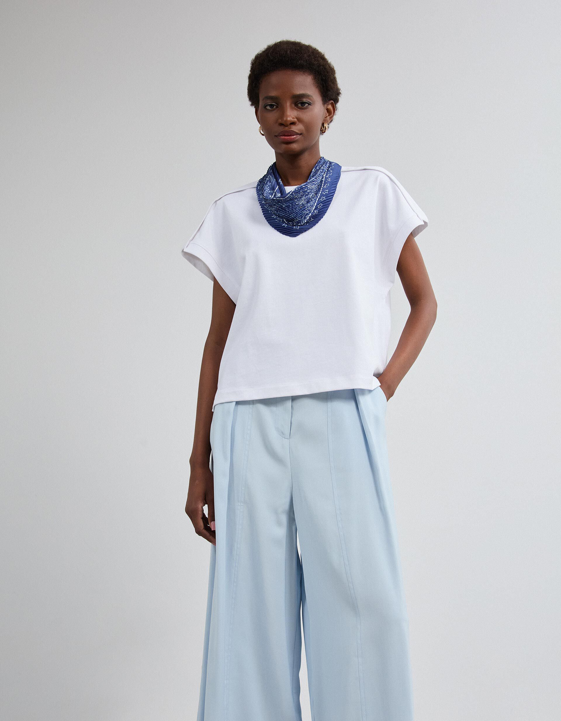 Comprar Online T-shirt Com Detalhe, Mulher, Branco