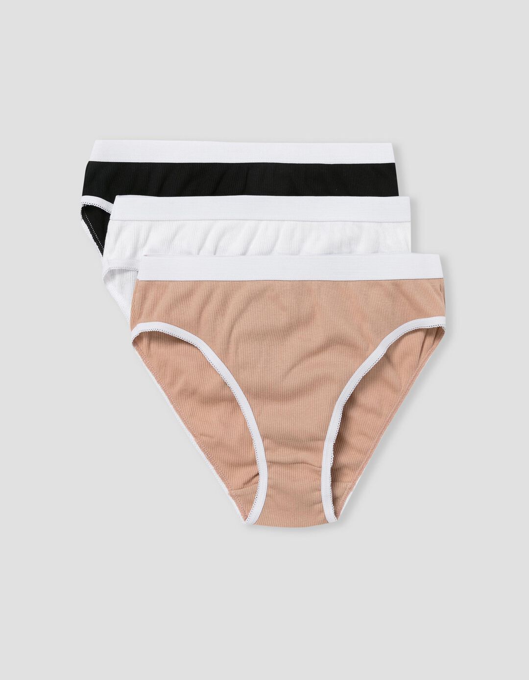 Pack 3 Cuecas Caneladas, Mulher, Multicor