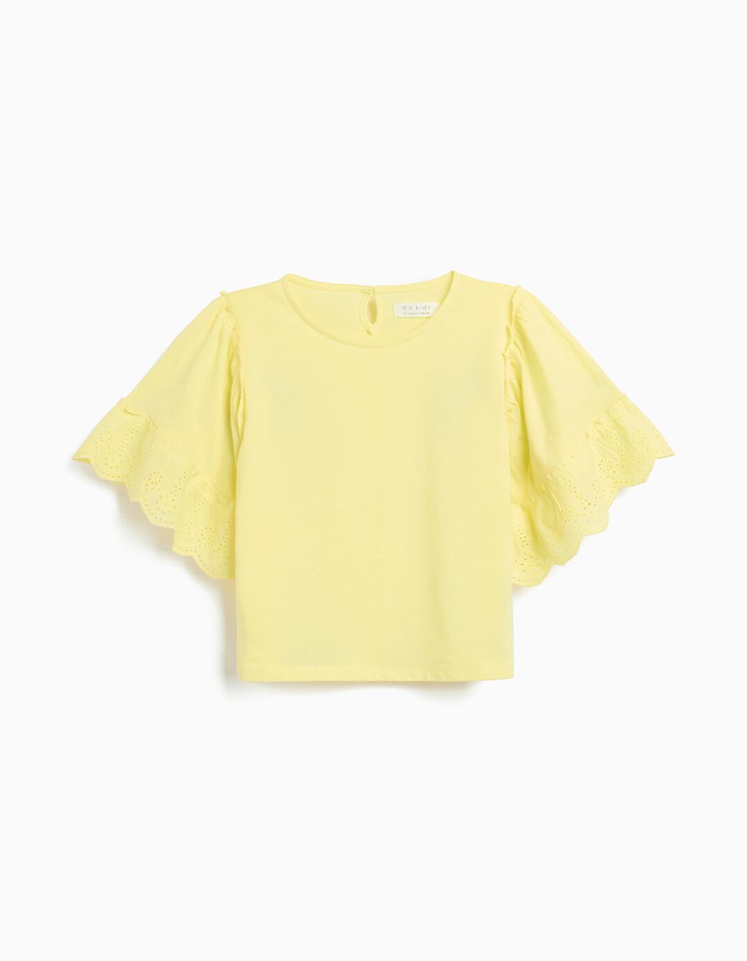T-shirt Bordada, Menina, Amarelo