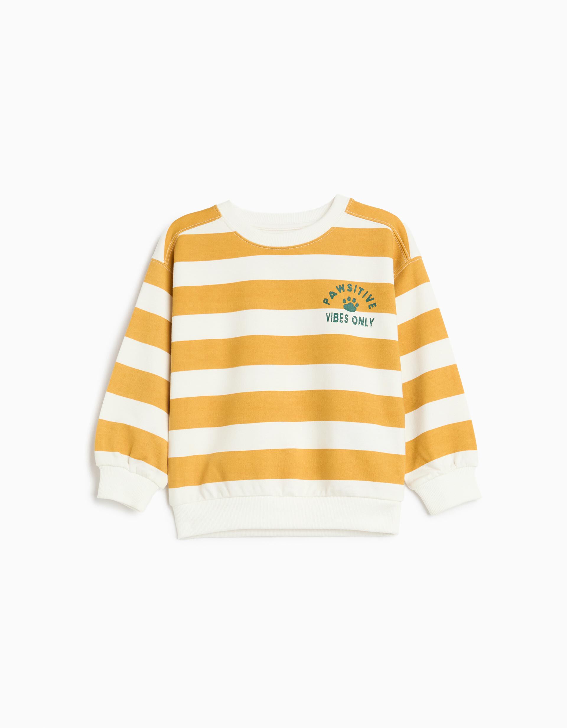 Comprar Online Sweatshirt De Felpa &Agrave;s Riscas, Menino, Amarelo Escuro
