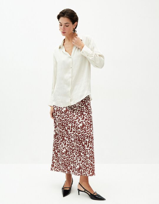 Comprar Online Camisa Acetinado, Mulher, Bege Claro