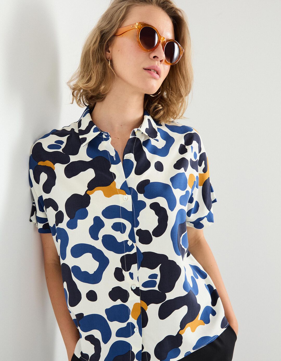 Camisa Viscose, Mulher, Azul 