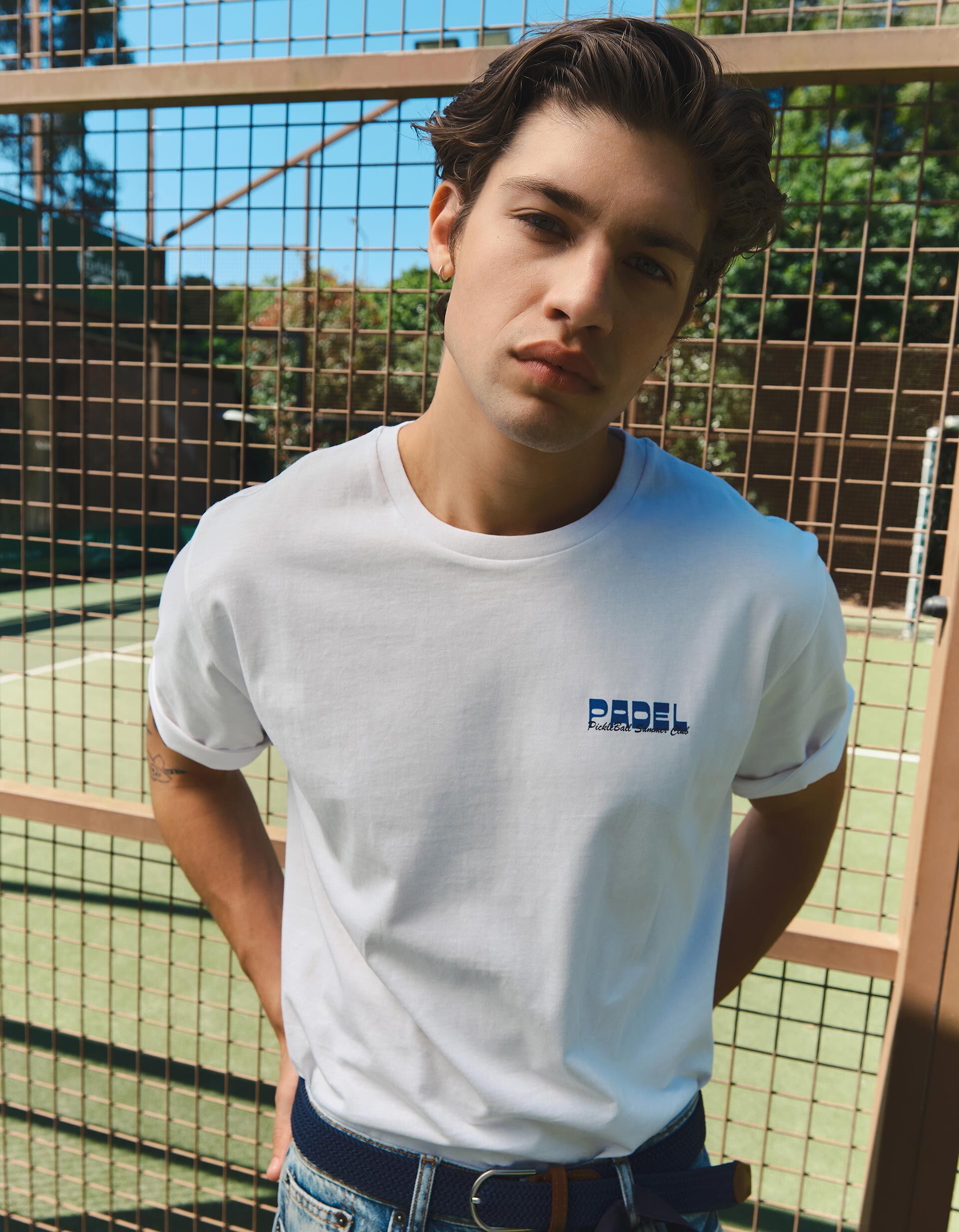 T-shirt Jersey Estampada, Homem, Branco