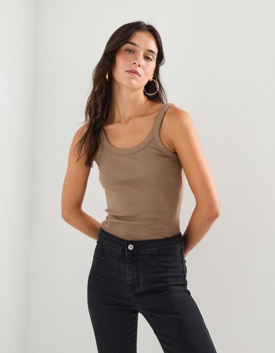 Comprar Online Tank Top, Mulher, Bege Escuro