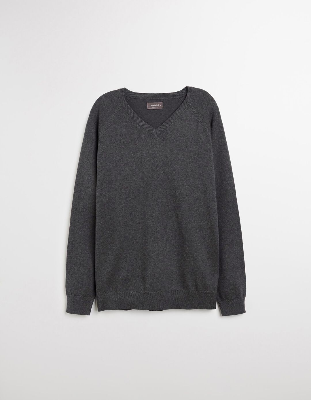 Camisola de Malha Decote em V, Homem, Cinzento Escuro
