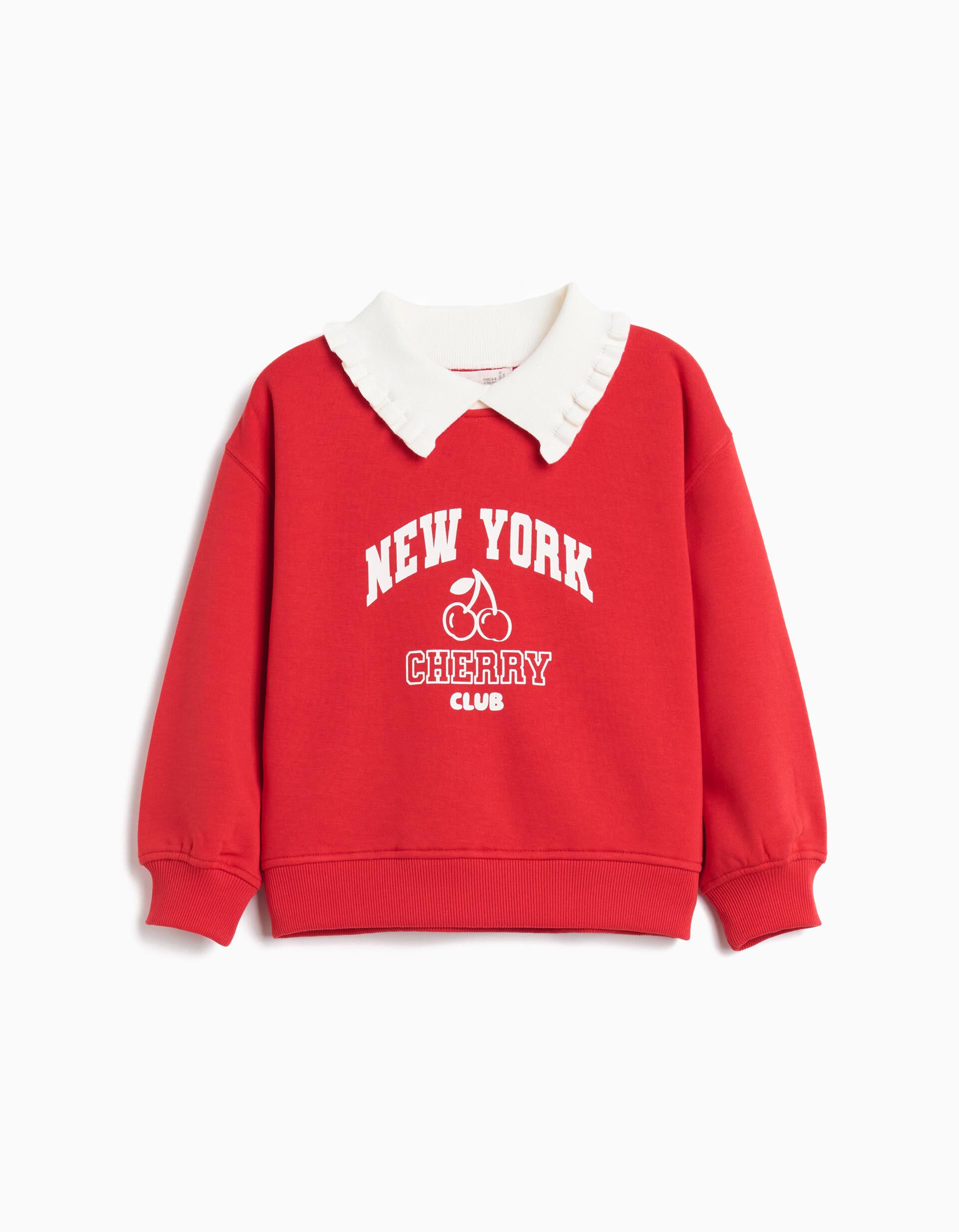 Comprar Online Sweatshirt com Gola, Menina, Vermelho 