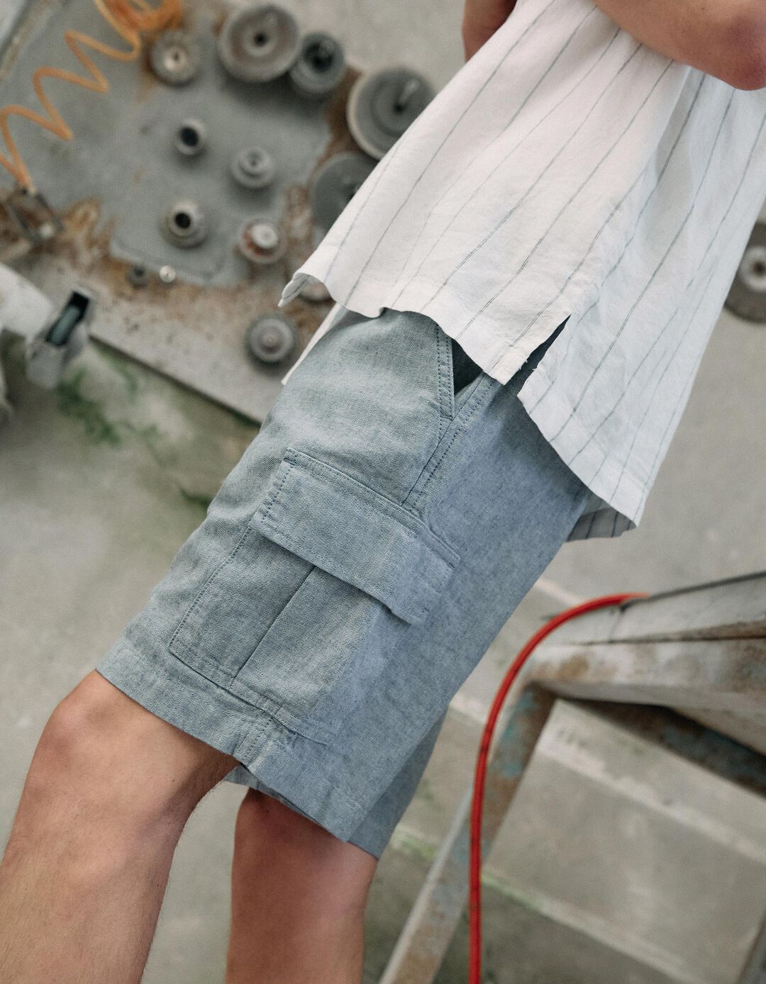 Calções Cargo, Homem, Azul Escuro