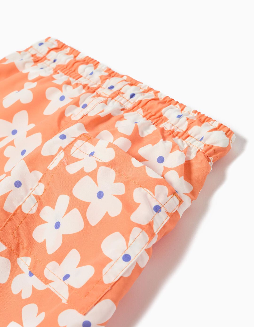 Calções de Banho com Flores, Menino, Laranja