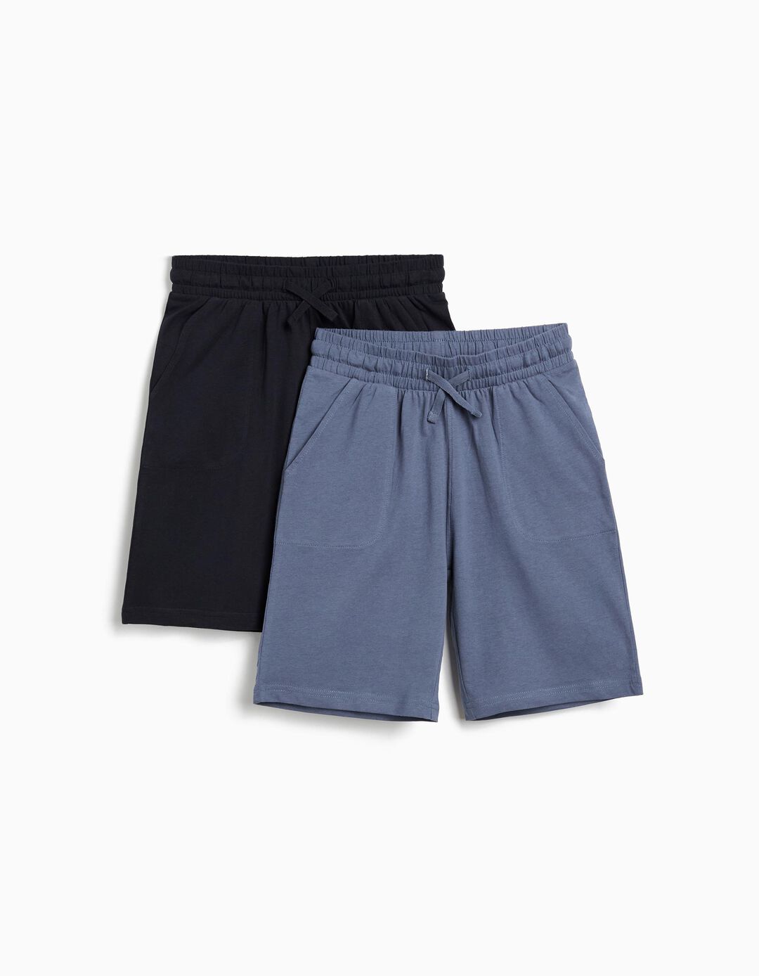Pack 2 Calções Jersey, Menino, Azul Escuro 