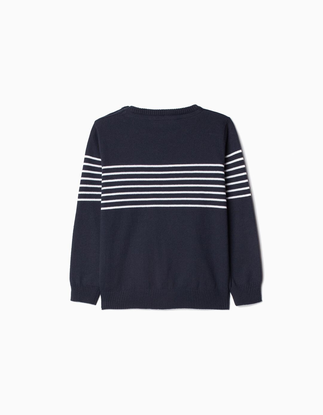 Camisola de Malha Riscas, Bebé Menino, Azul Escuro
