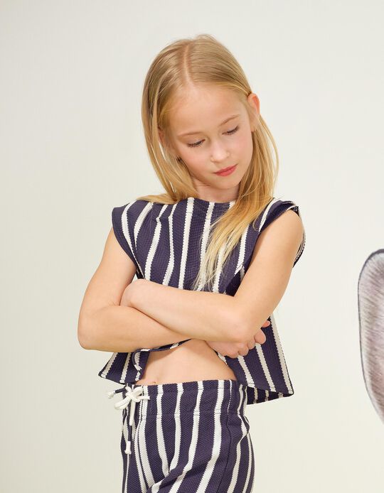 Comprar Online Top Riscas, Menina, Azul Escuro