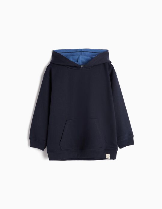Comprar Online Sweatshirt com Capuz, Menino, Azul Escuro