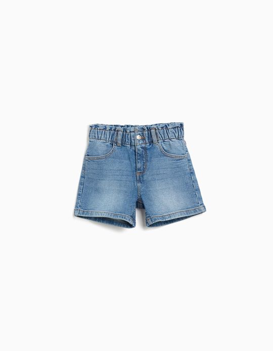 Comprar Online Calções de Ganga Paperbag, Menina, Azul Claro