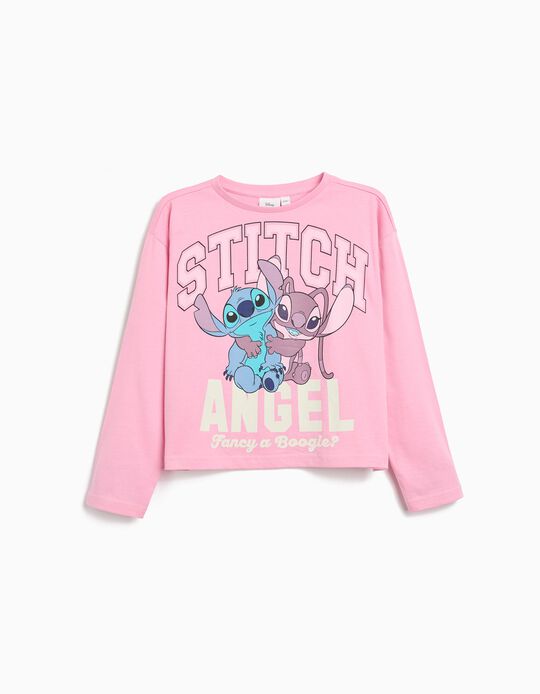Comprar Online T-shirt de Manga Comprida 'Stitch', Menina, Rosa