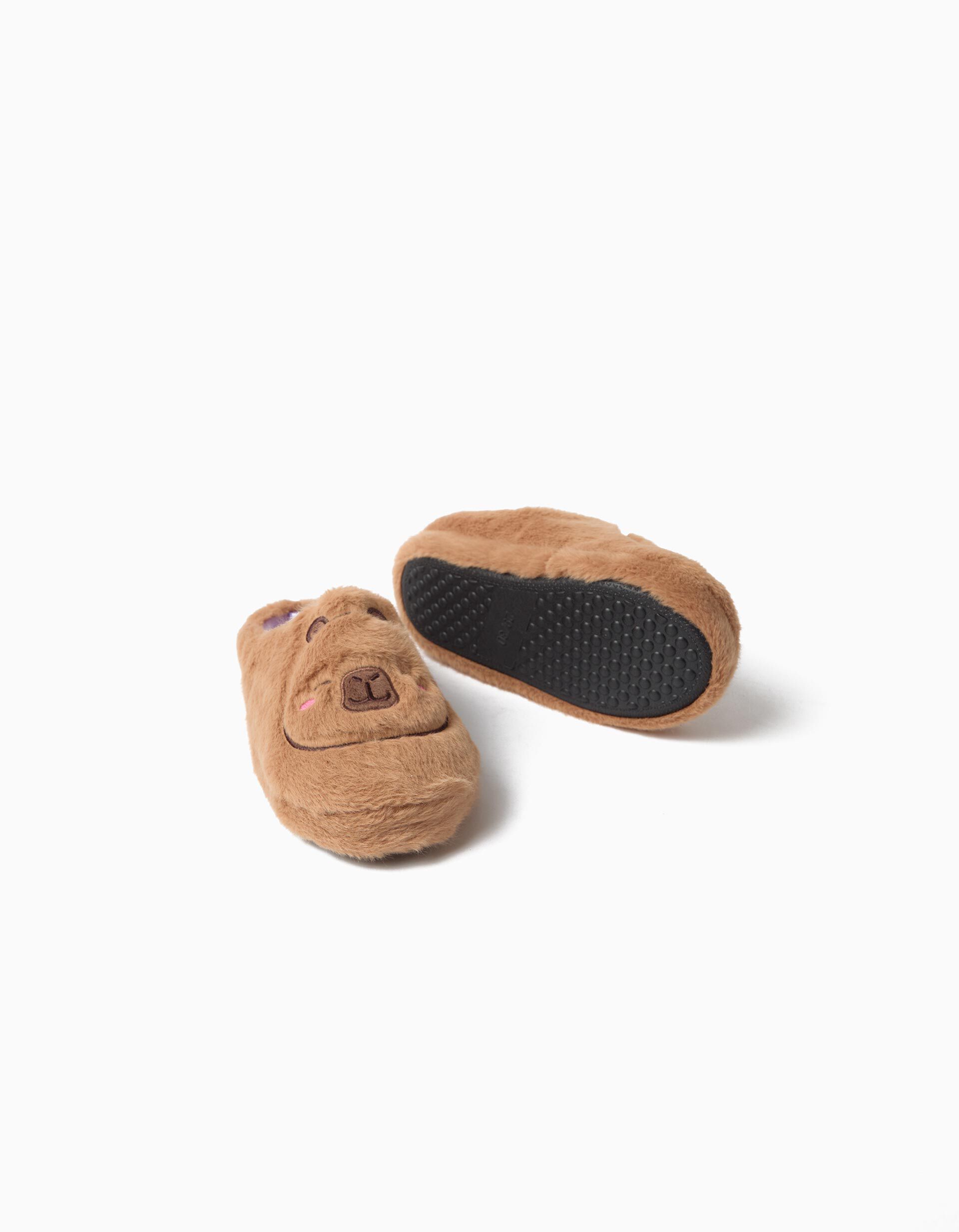 Comprar Online Pantufas 'Capibara' &copy;Capyfun, Menina, Castanho Claro