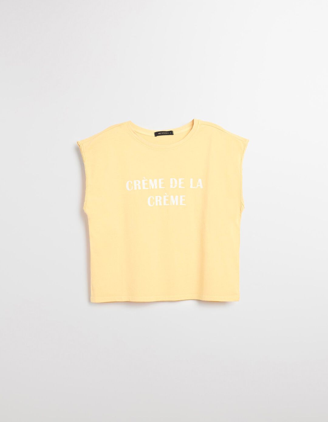 T-shirt sem Mangas, Mulher, Amarelo Escuro 