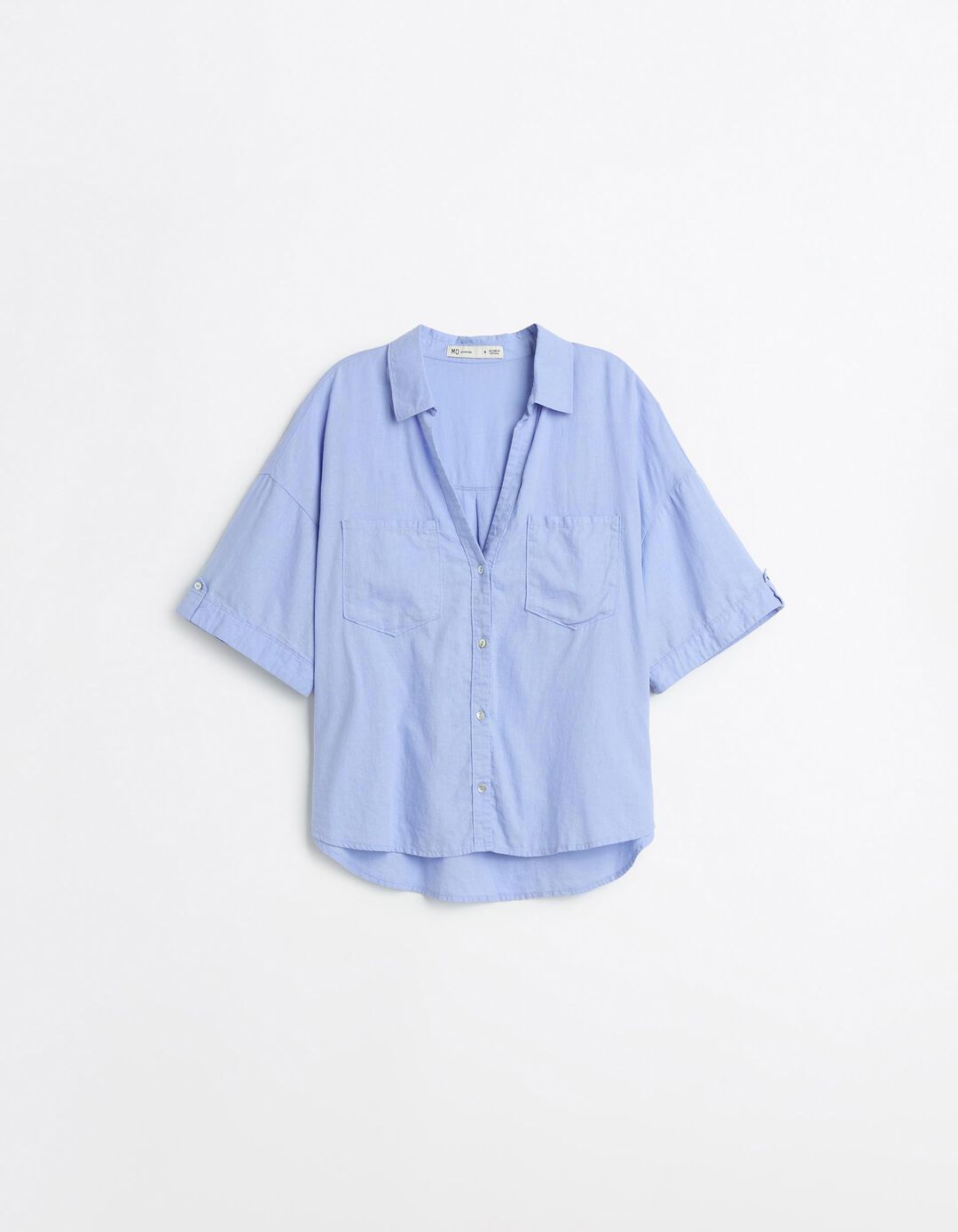 Camisa com Linho, Mulher, Azul Claro