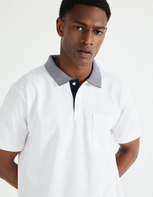 Comprar Online Polo Piquet Manga Curta, Homem, Branco