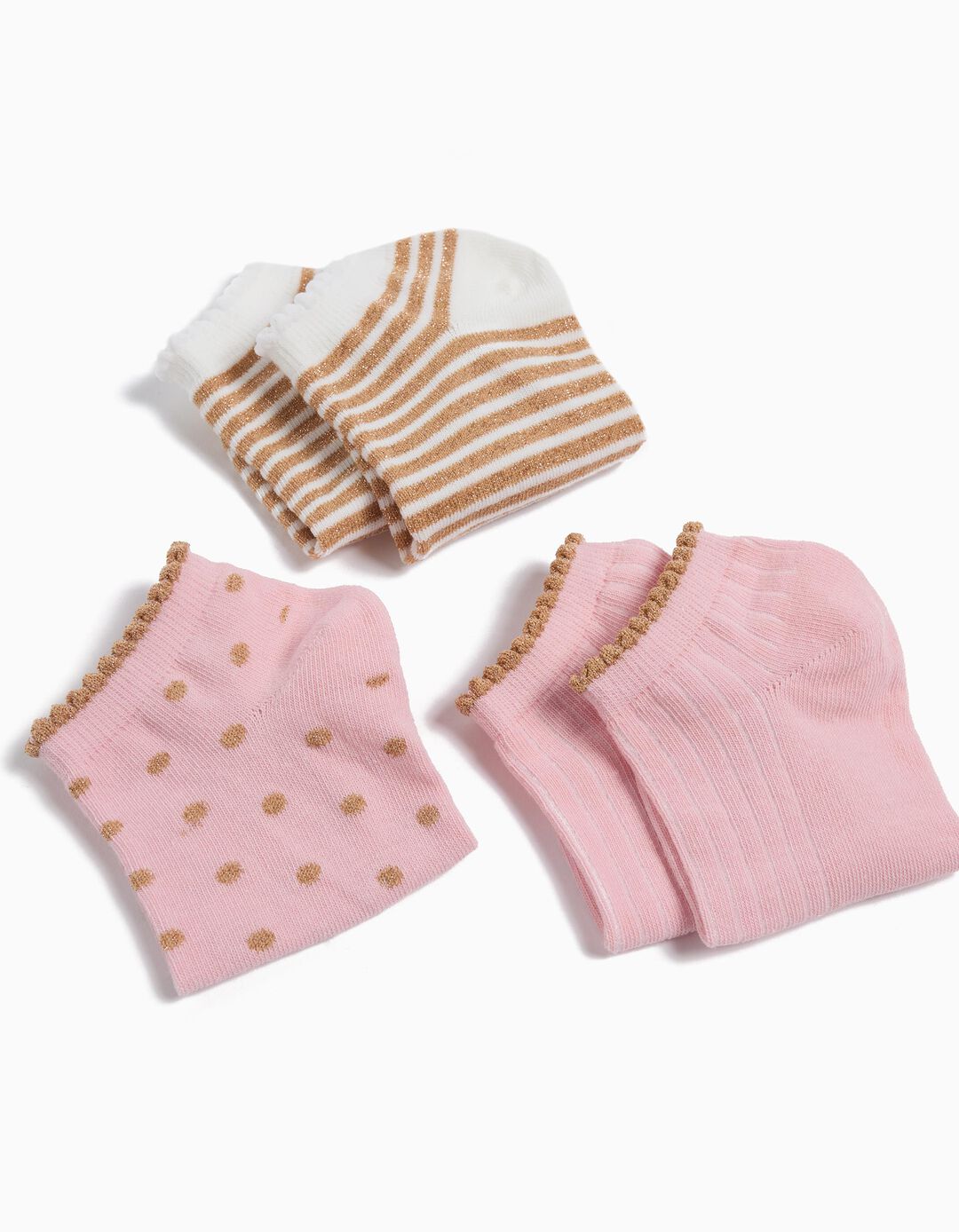 Pack 5 Pares de Meias Tornozelo, Menina, Multicor