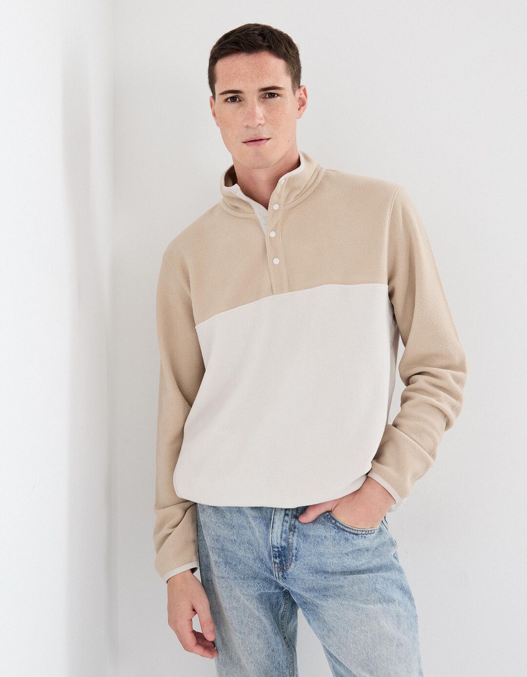 Camisola Polar, Homem, Bege