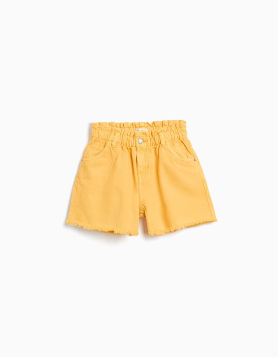 Comprar Online Calções de Ganga, Menina, Laranja Claro