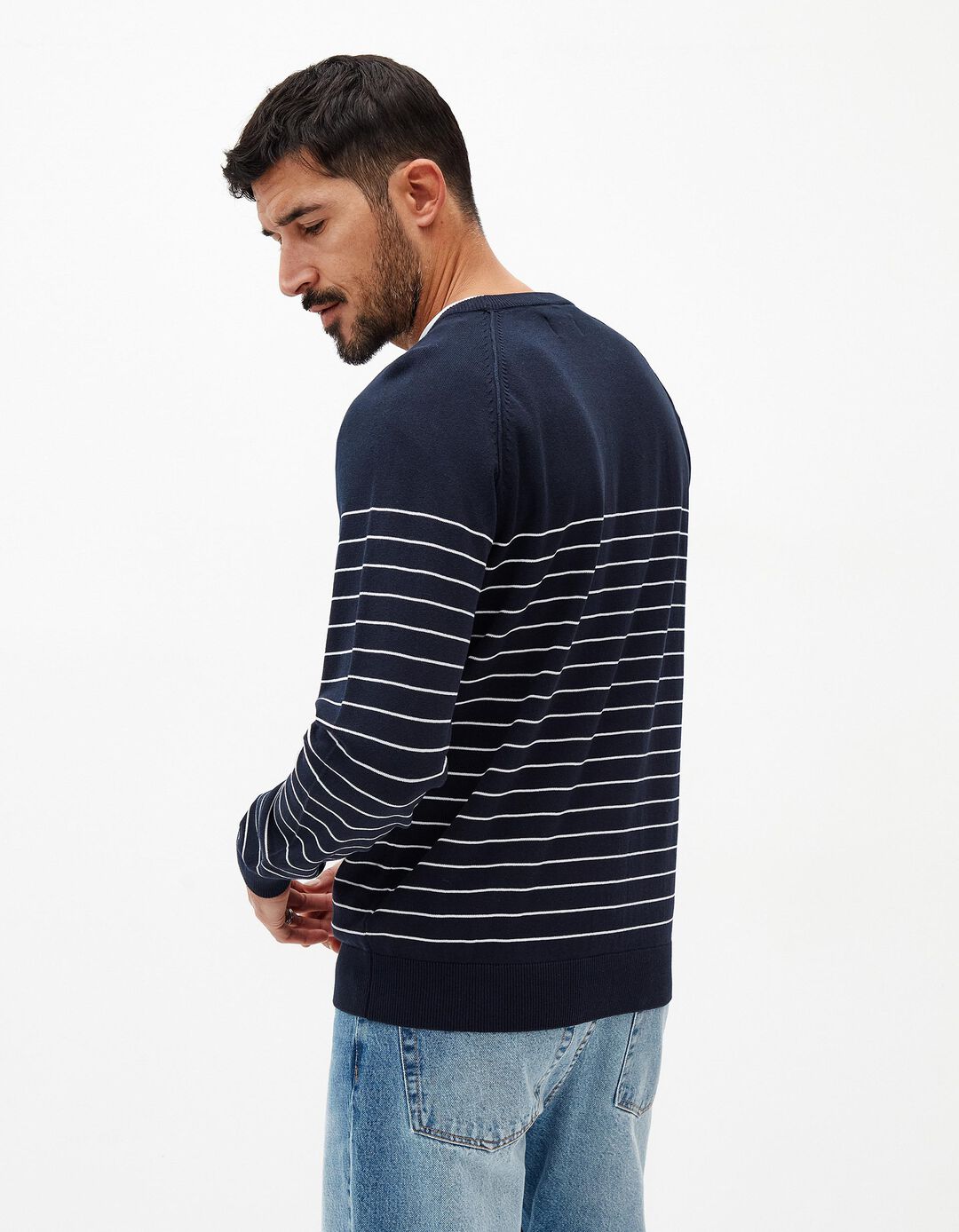 Camisola Riscas, Homem, Azul Escuro