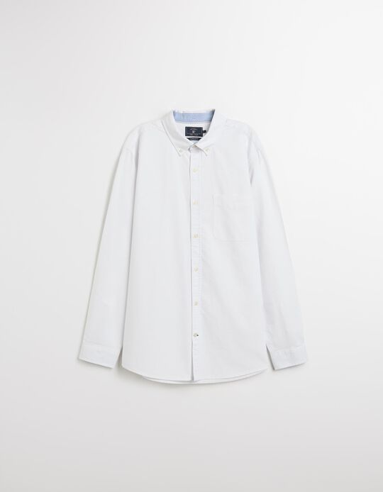 Comprar Online Camisa de Manga Comprida Oxford, Homem, Branco