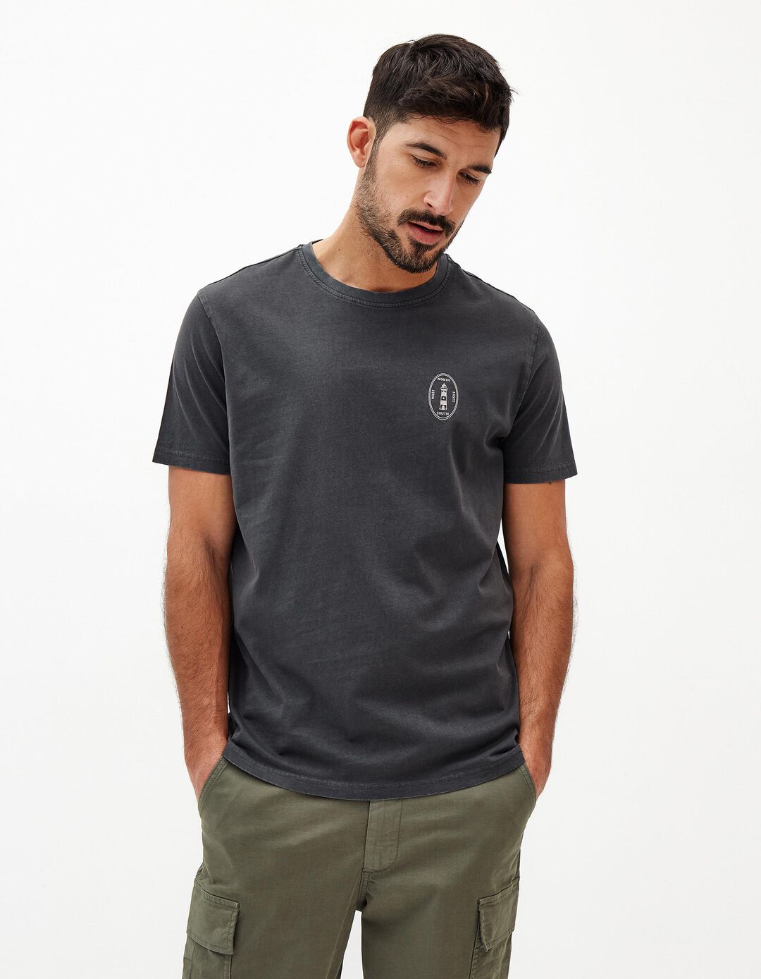 T-shirt, Homem, Cinzento Escuro