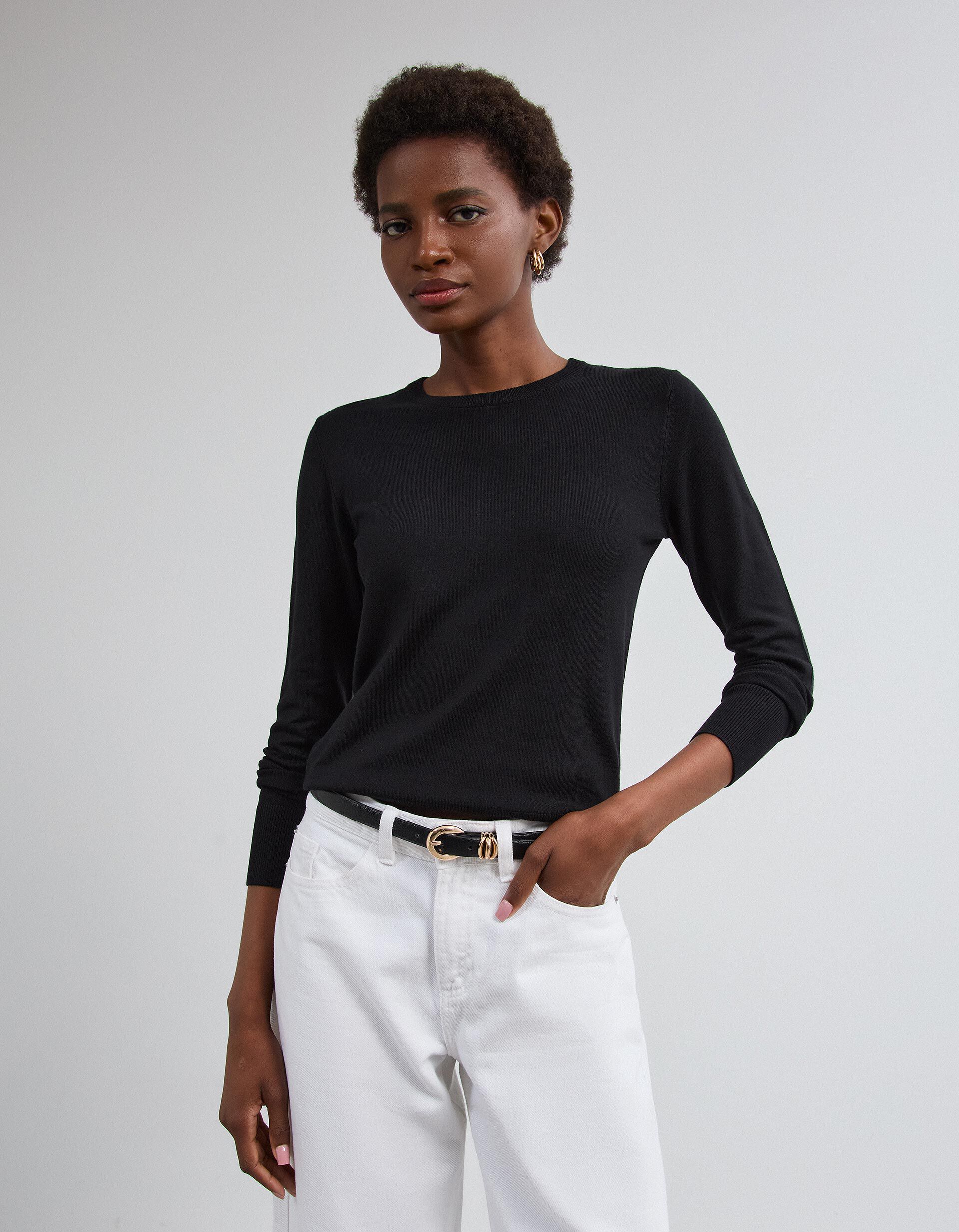 Comprar Online Camisola Tricotada, Mulher, Preto