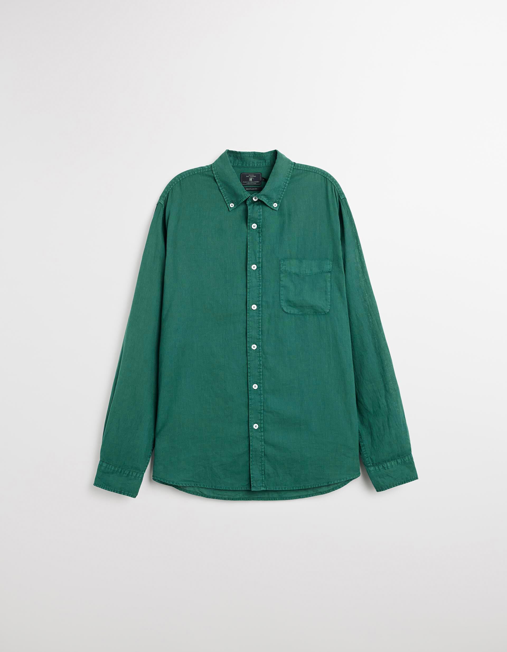 Comprar Online Camisa com Linho, Homem, Verde Escuro 