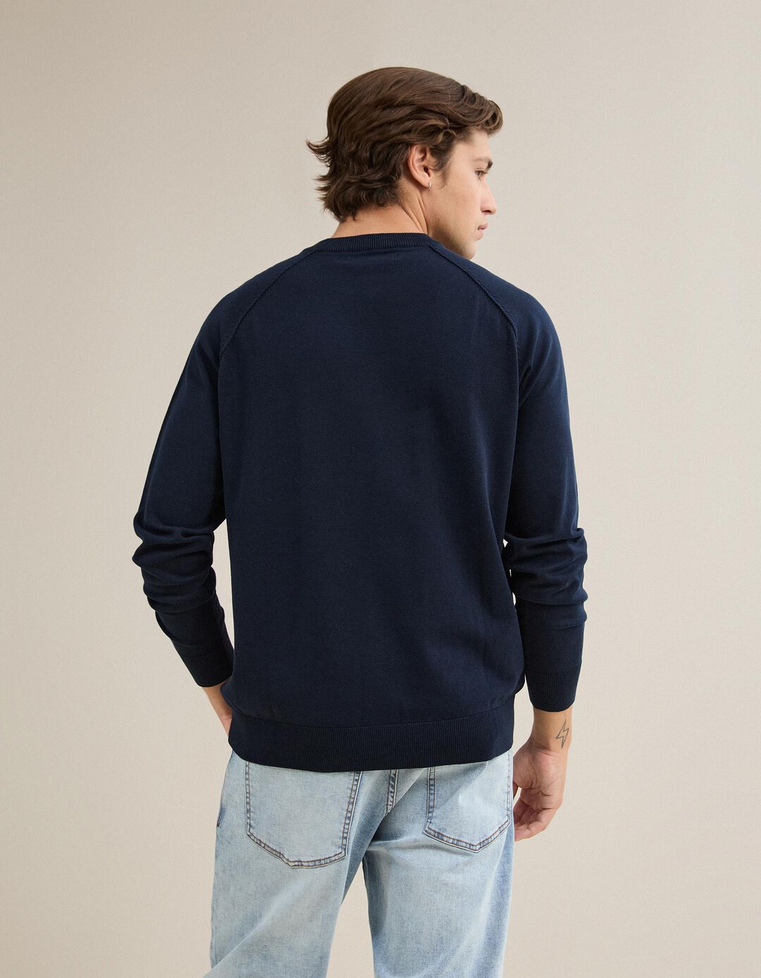 Camisola De Malha, Homem, Azul Escuro