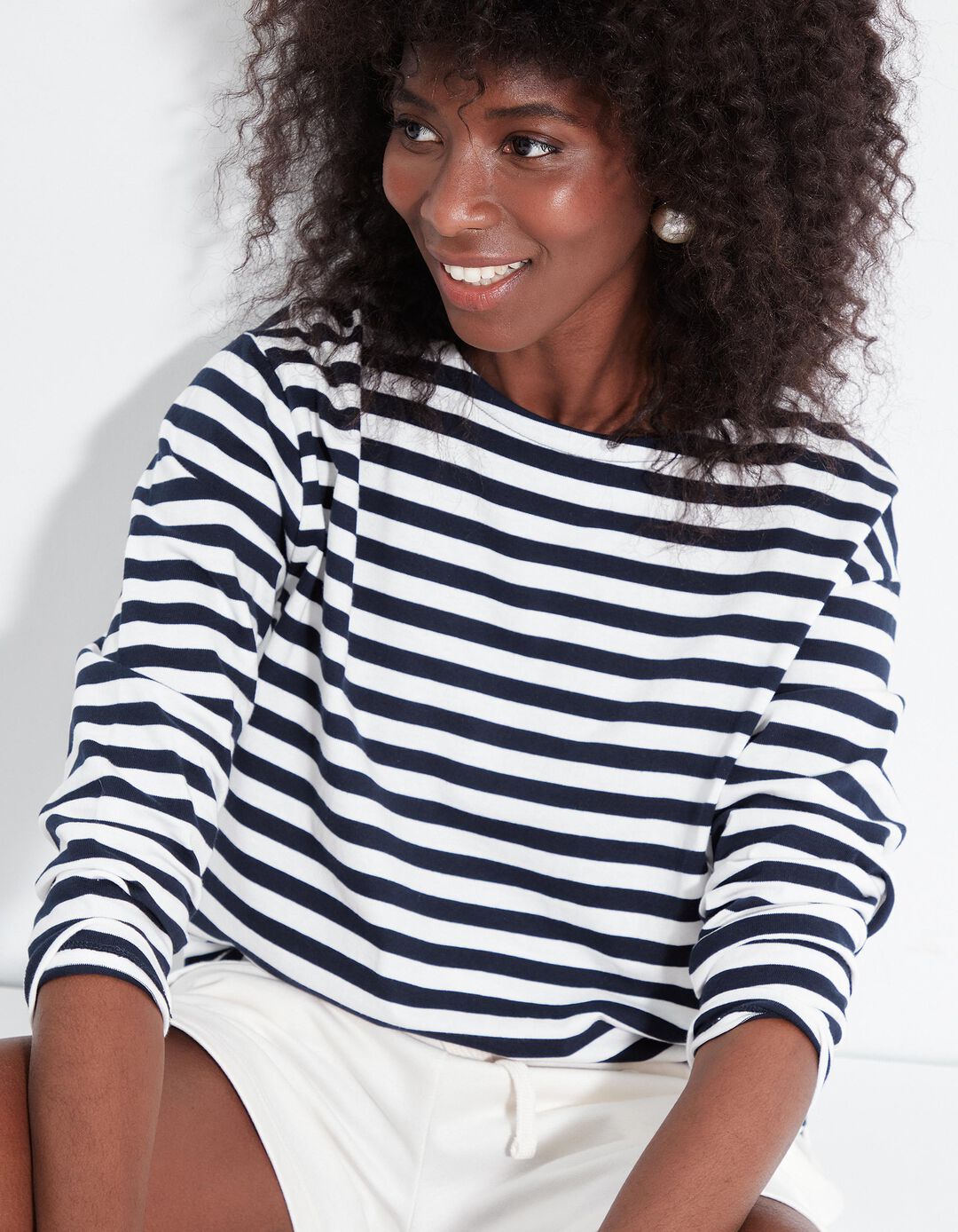 Camisola Riscas, Mulher, Azul Escuro