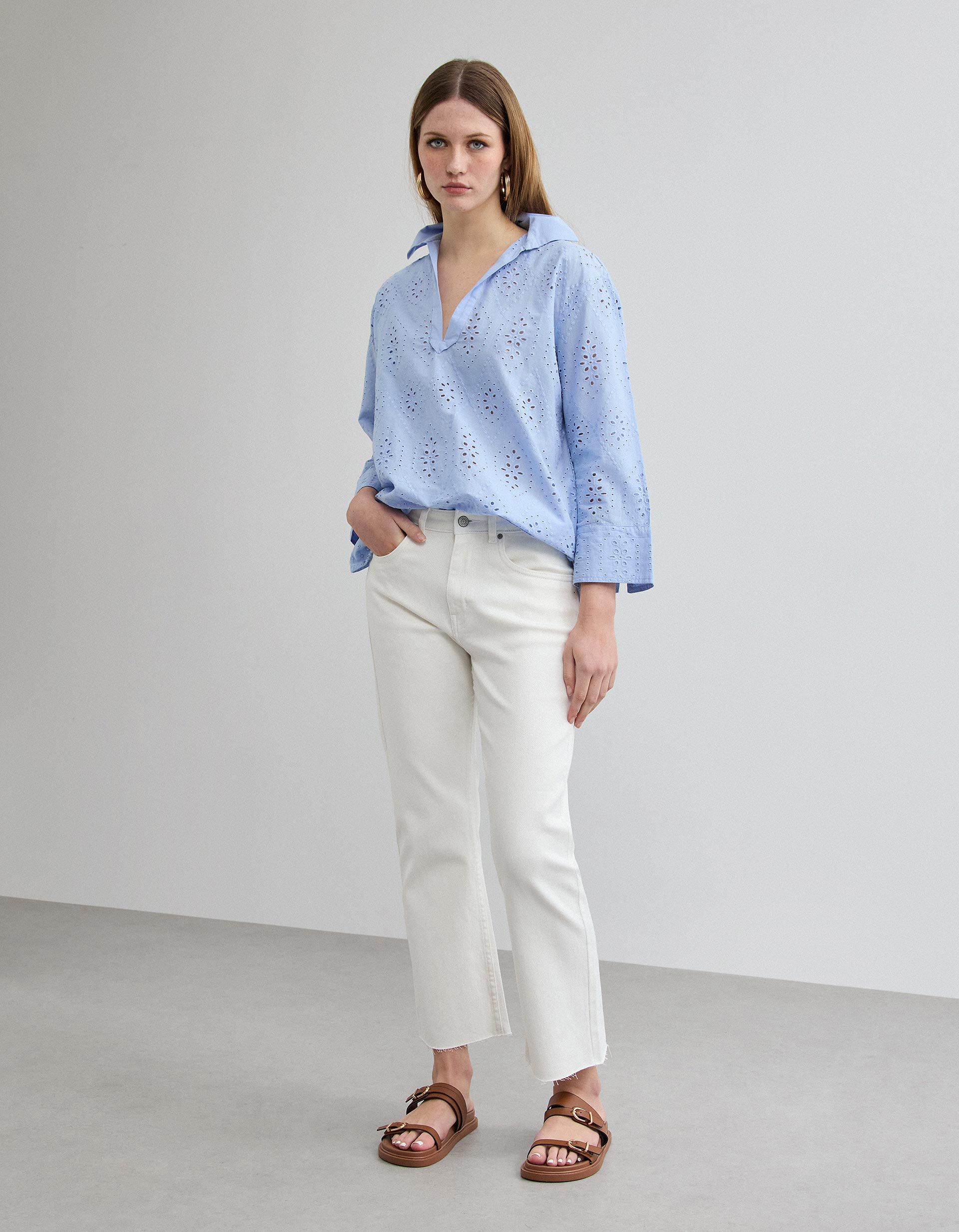 Comprar Online Cal&ccedil;as de Ganga 'Straight Cropped', Mulher, Branco