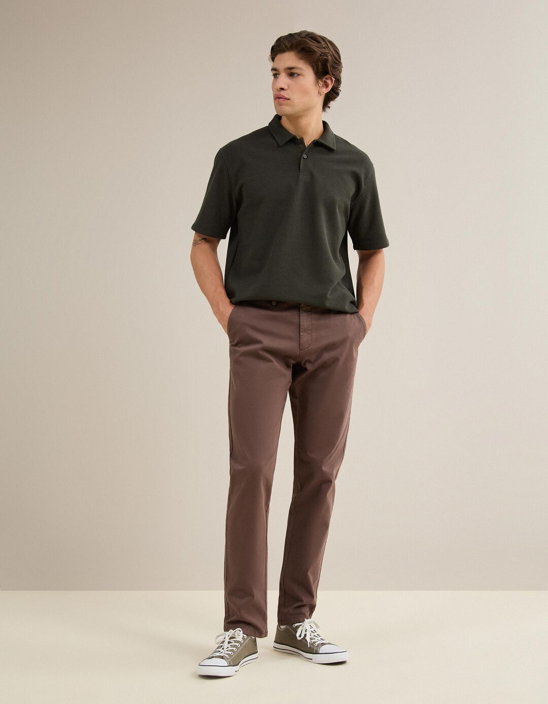 Cal&ccedil;as Chino Slim, Homem, Castanho