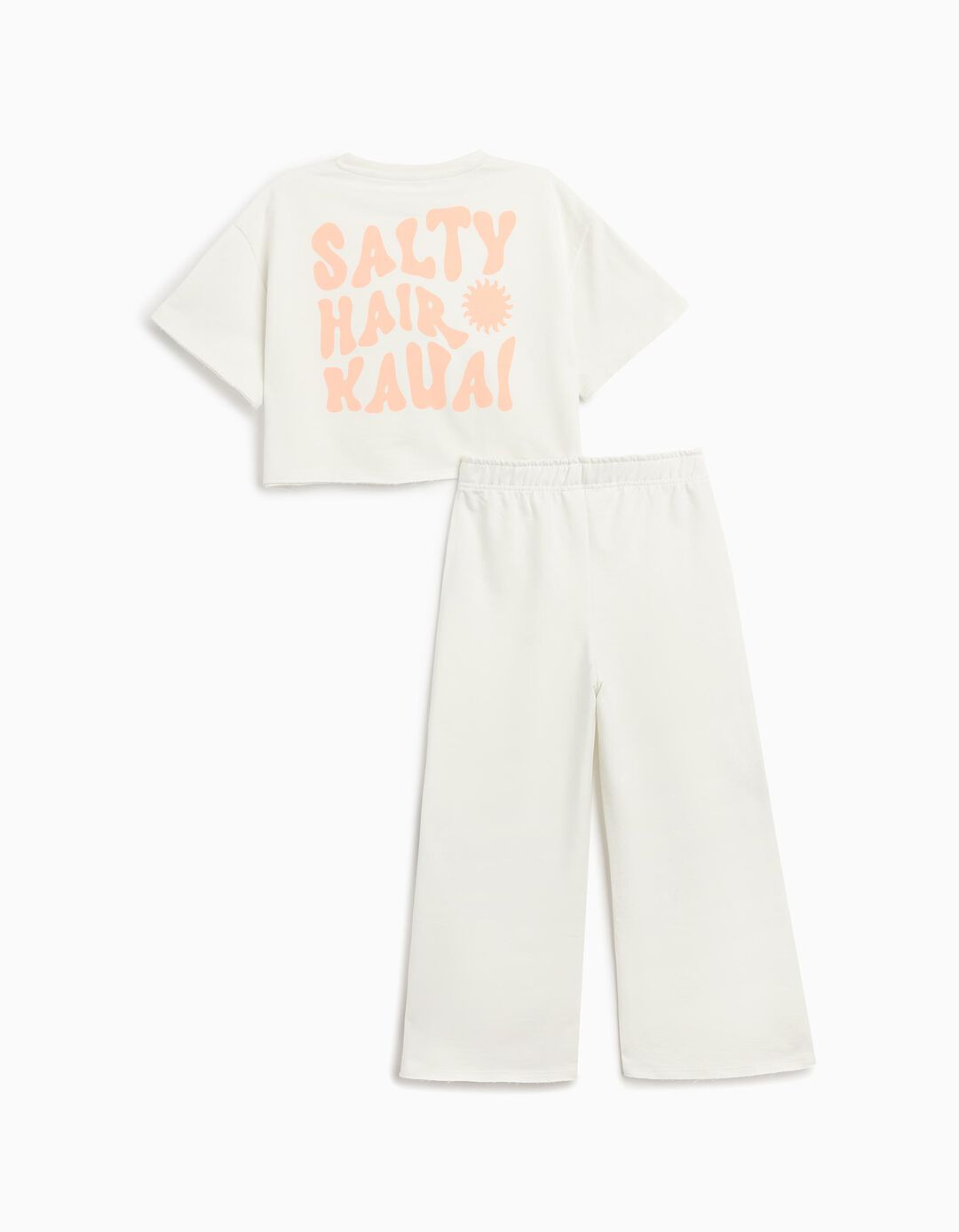 Conjunto de T-shirt e Calças, Menina, Branco