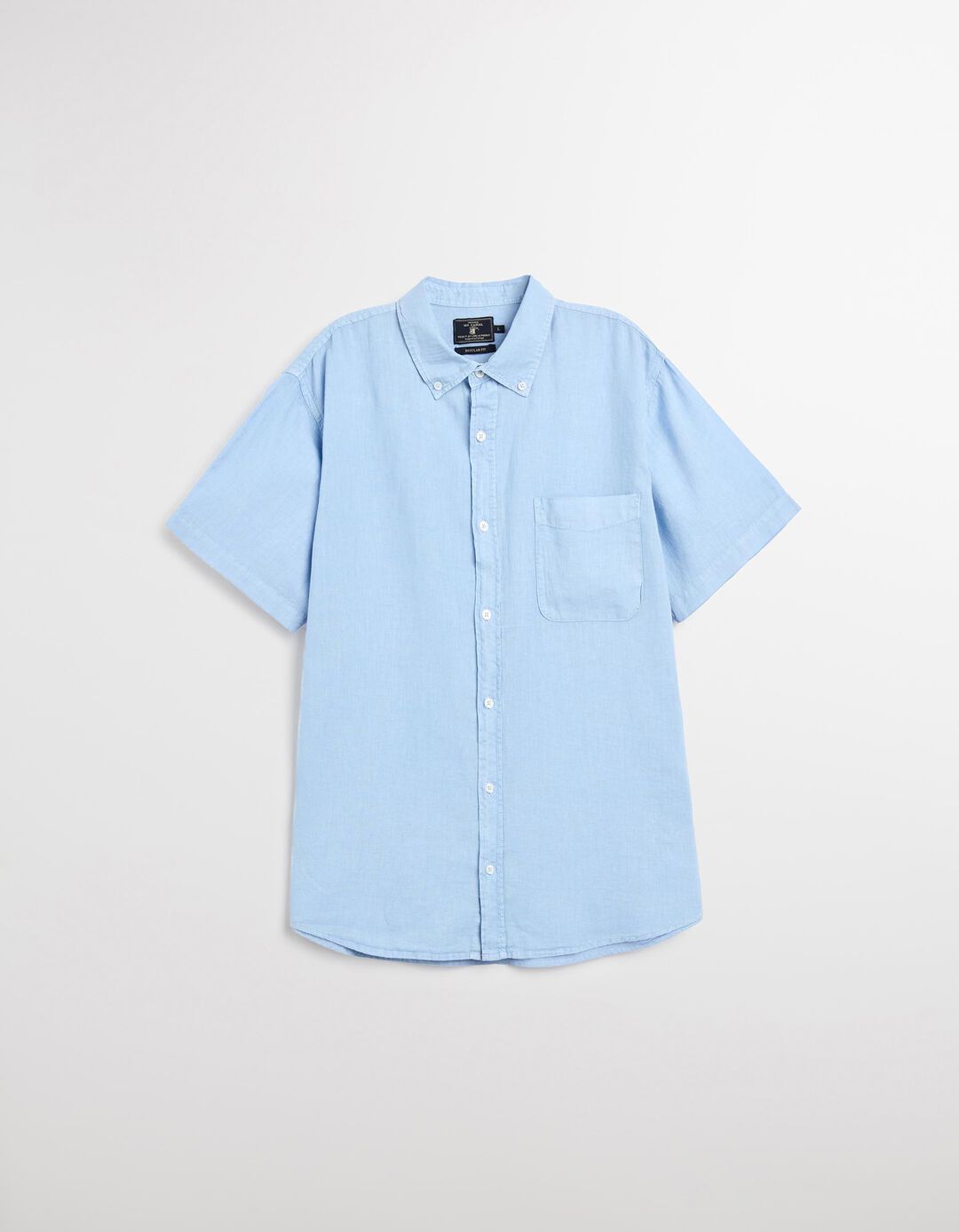 Camisa com Linho, Homem, Azul Claro