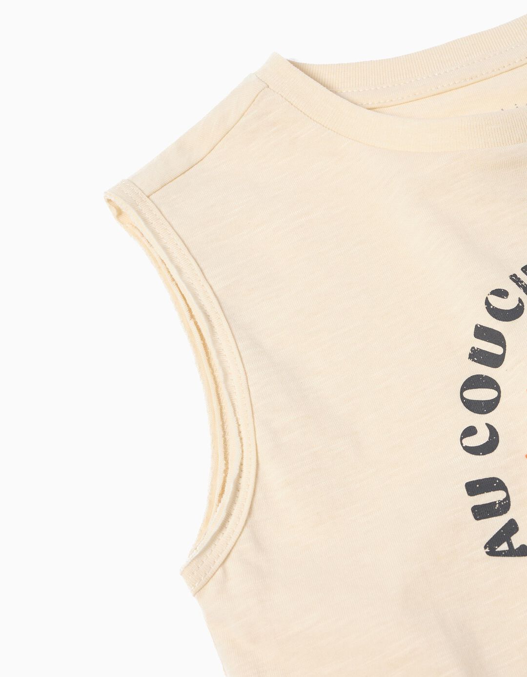 T-shirt sem Mangas, Menina, Bege Claro 