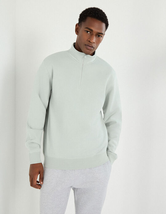 Comprar Online Sweatshirt com Fecho, Homem, Verde Claro