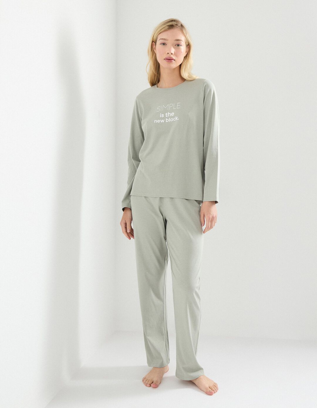 Pijama Jersey, Mulher, Cinzento Claro