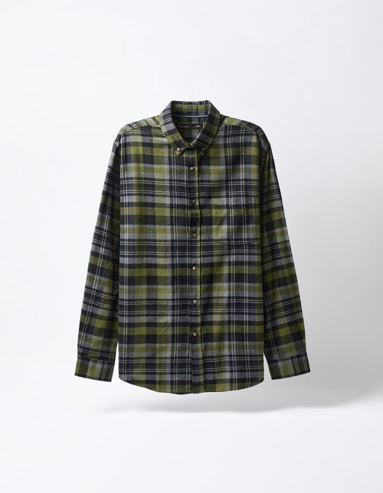 Comprar Online Camisa Flanela de Xadrez, Homem, Verde