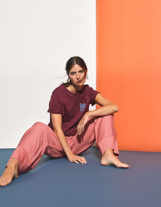 Comprar Online T-shirt Estampada, Mulher, Vermelho Escuro