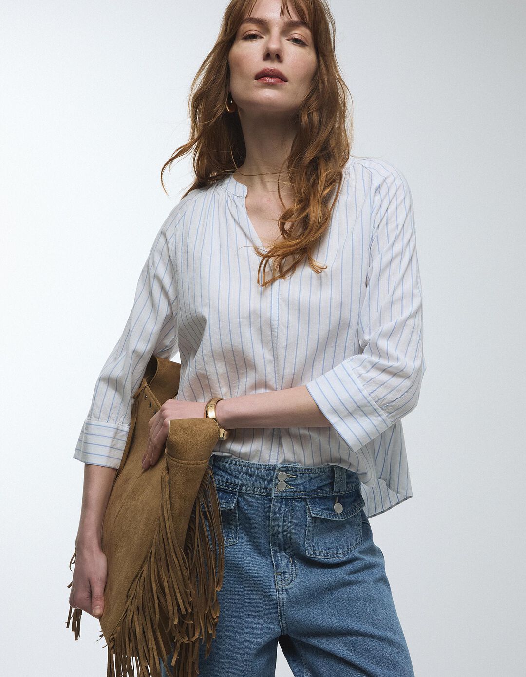 Blusa Riscas, Mulher, Branco