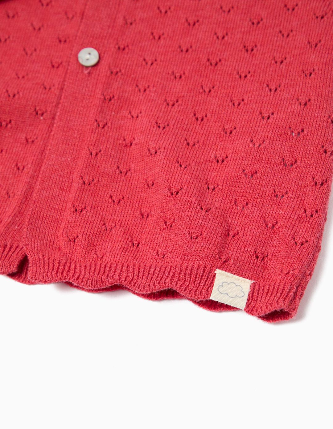 Casaco de Malha, Rec&eacute;m-Nascido, Vermelho