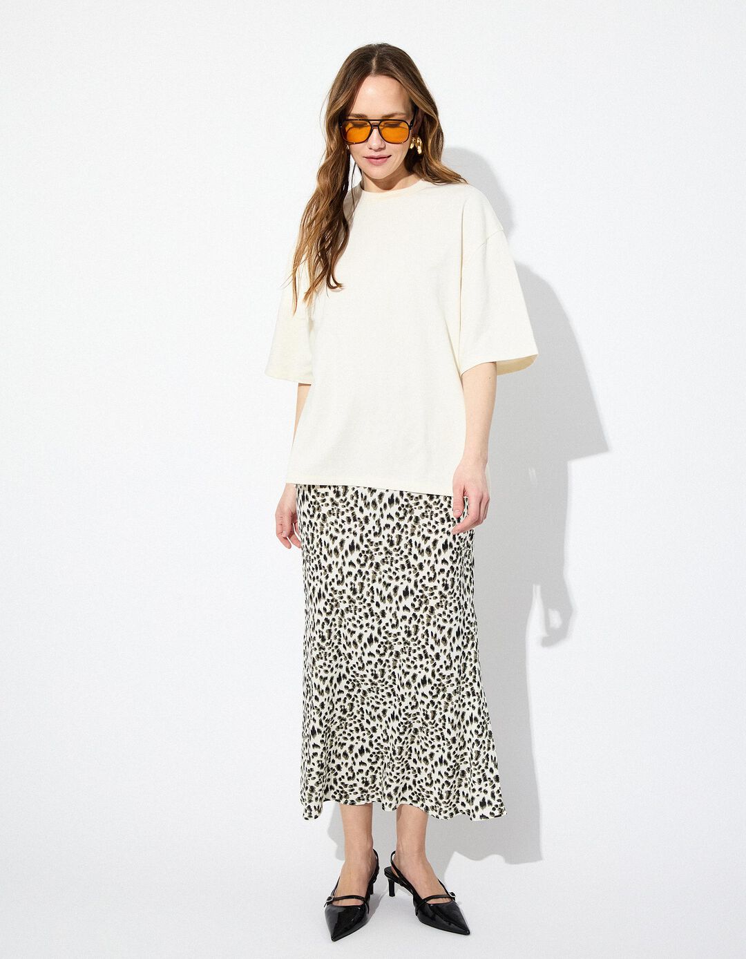 Saia Comprida Animal Print, Mulher, Verde Escuro