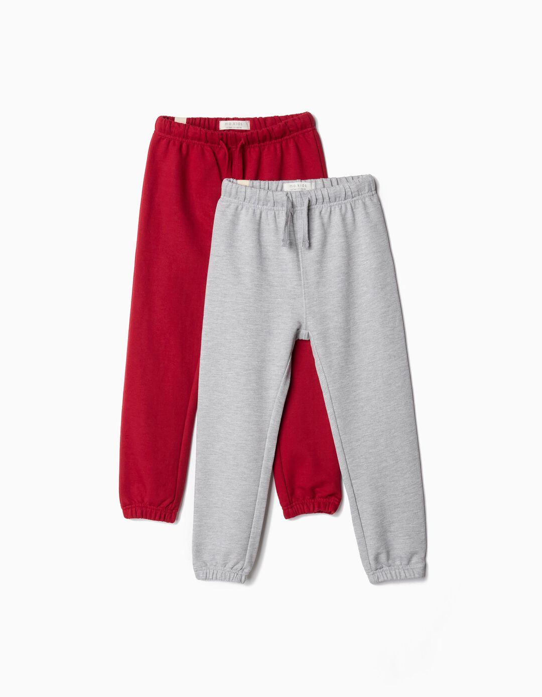 Pack 2 Joggers de Felpa, Menino, Vermelho/Cinzento Claro