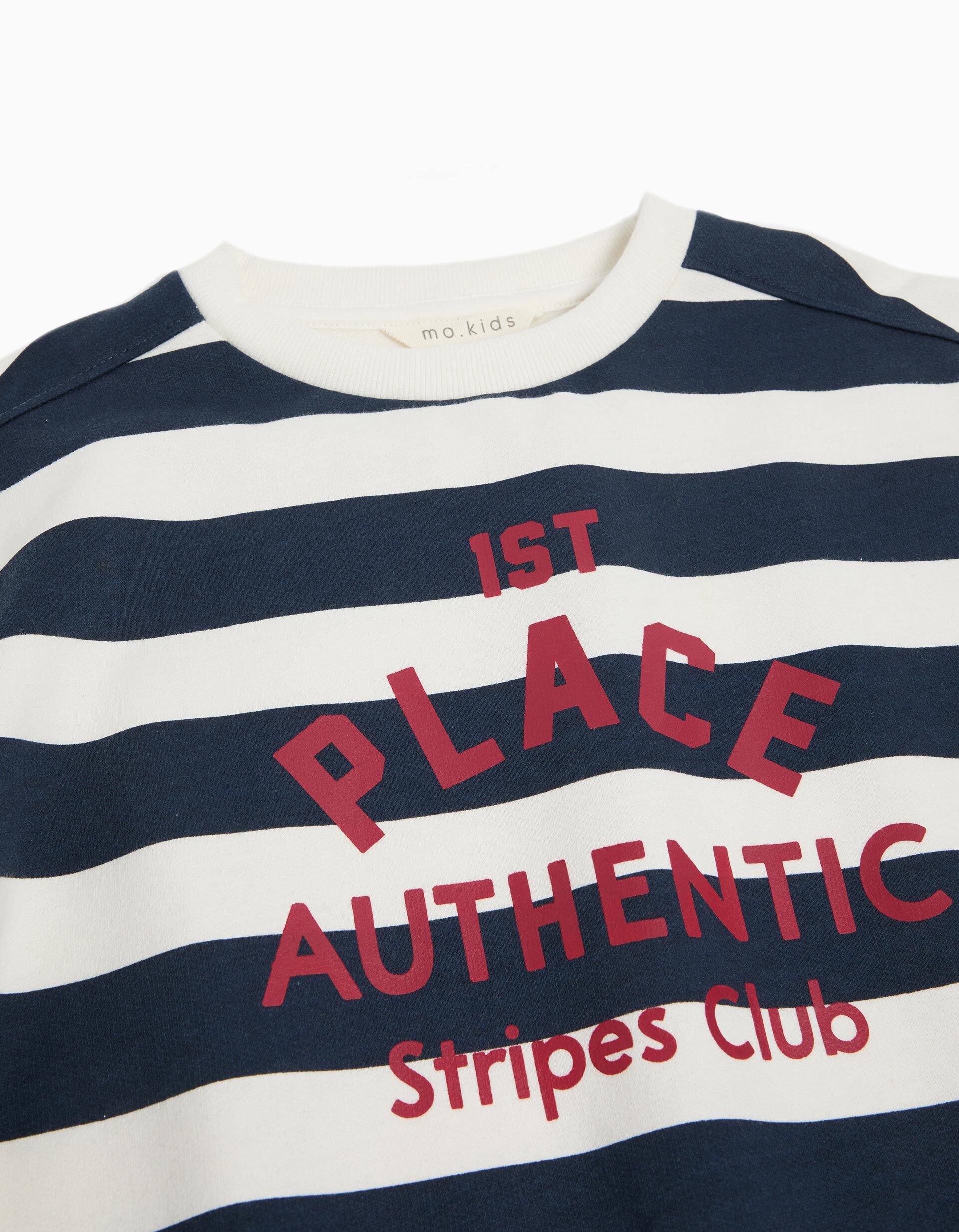 Comprar Online Sweatshirt Riscas, Menino, Azul Escuro 